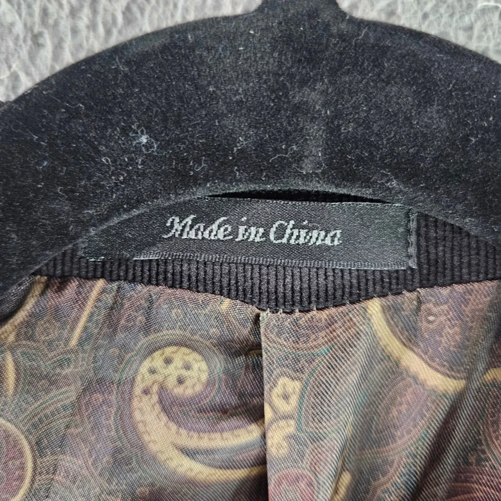 Lauren Ralph Lauren Mens 46R Corduroy Blazer Sport Coat Black Paisley Lining 46R
